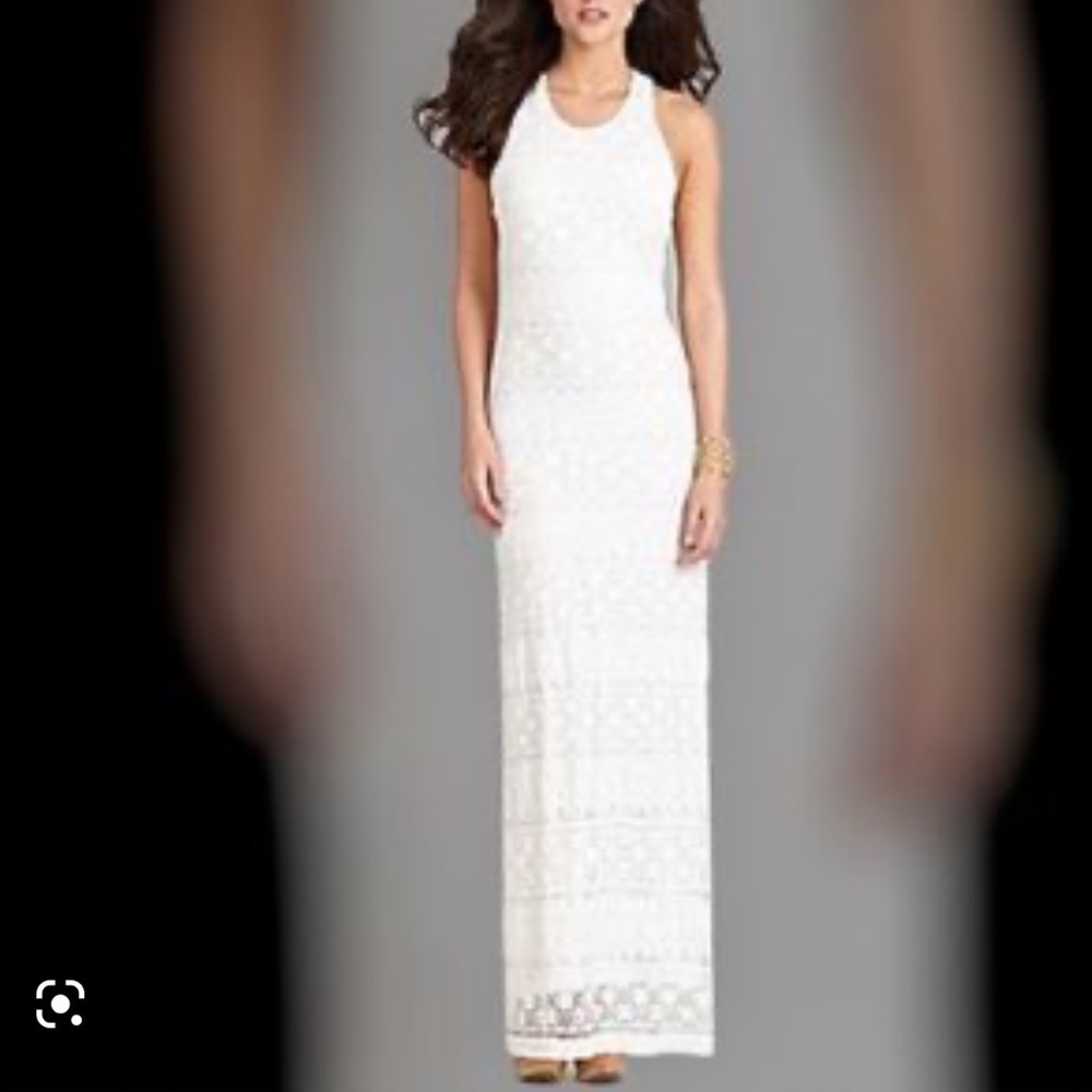 Gianni Bini Carla sleeveless lace maxi Beachy dress cream size M